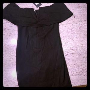 Off the shoulder black dress